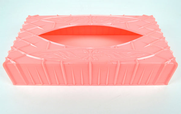 Vintage Pink Plastic Tissue Box Cover - Avid Vintage