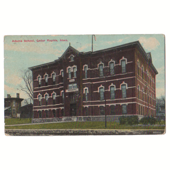 Vintage Cedar Rapids Iowa Postcard 1910s Adams School Souvenir - Avid Vintage