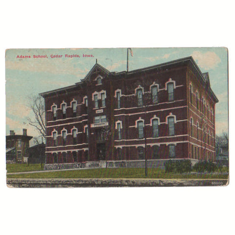 Vintage Cedar Rapids Iowa Postcard 1910s Adams School Souvenir - Avid Vintage