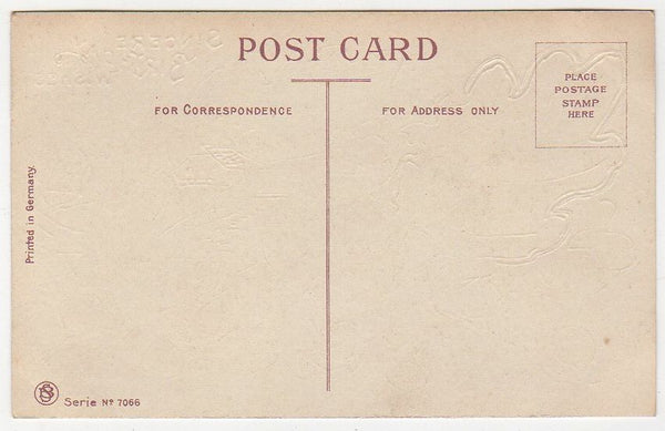 Vintage Roses and Country Stream Scene Gold Foil Birthday Wishes Postcard - Avid Vintage