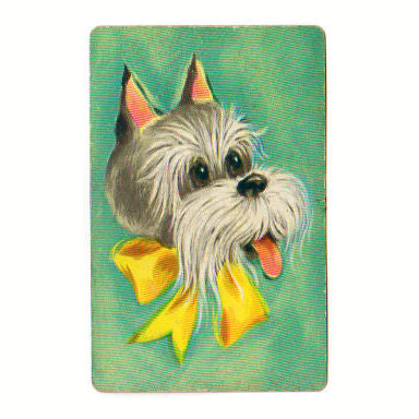 Vintage Terrier Dog in Yellow Bow Single Swap Playing Cards Lot of 3 - Avid Vintage
