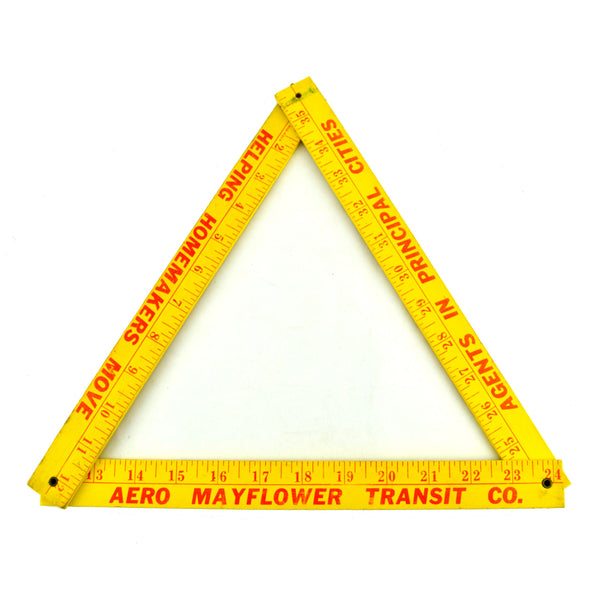 Vintage Tri Fold Folding Advertising Yardstick Aero Mayflower Transit Company Wooden Ruler - Avid Vintage