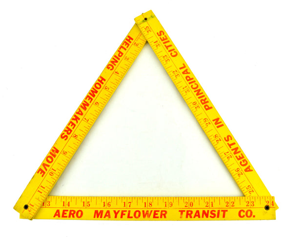 Vintage Tri Fold Folding Advertising Yardstick Aero Mayflower Transit Company Wooden Ruler - Avid Vintage
