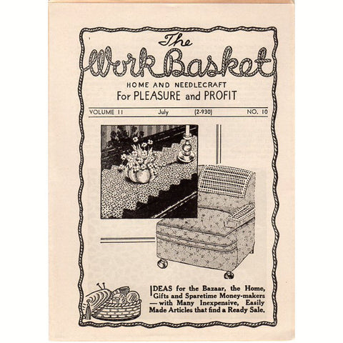 Vintage WorkBasket Magazine July 1946 Volume 11 No 10 Motif for Allover Lace - Avid Vintage