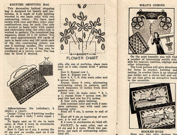 Vintage WorkBasket Magazine January 1948 Volume 13 No 4 Knitted Ladies Dutch Hat - Avid Vintage