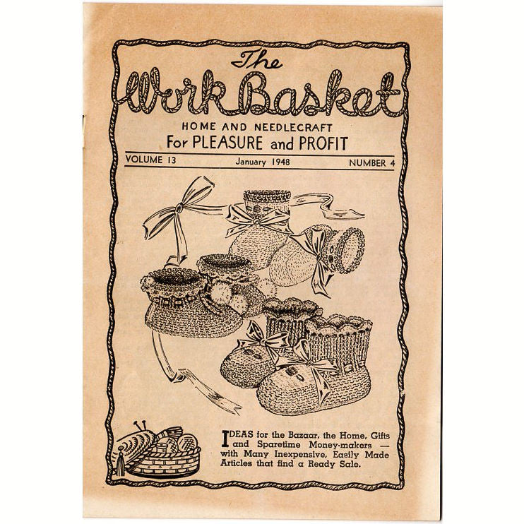 Vintage WorkBasket Magazine January 1948 Volume 13 No 4 Knitted Ladies Dutch Hat - Avid Vintage
