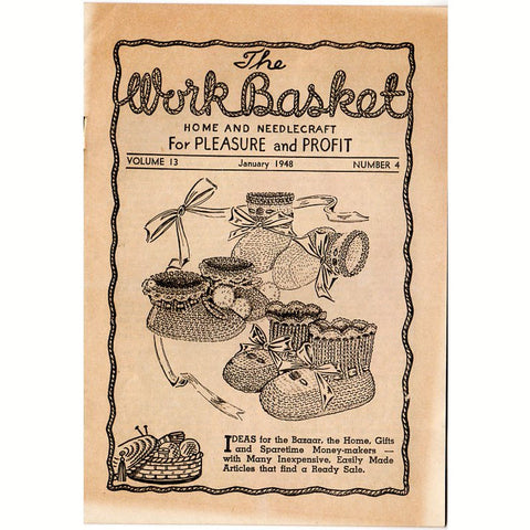 Vintage WorkBasket Magazine January 1948 Volume 13 No 4 Knitted Ladies Dutch Hat - Avid Vintage