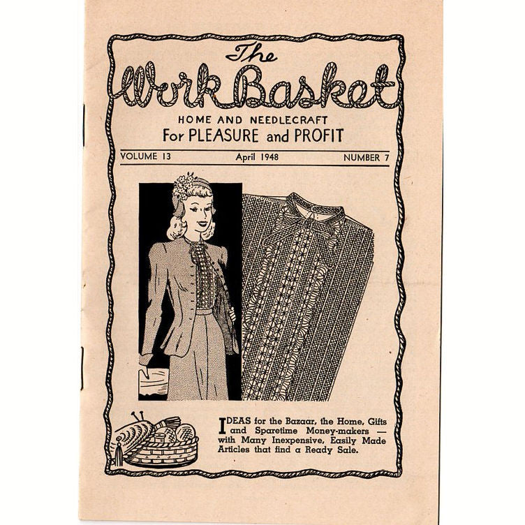 Vintage WorkBasket Magazine April 1948 Volume 13 No 7 Crocheted Picot Cluster Daisy - Avid Vintage