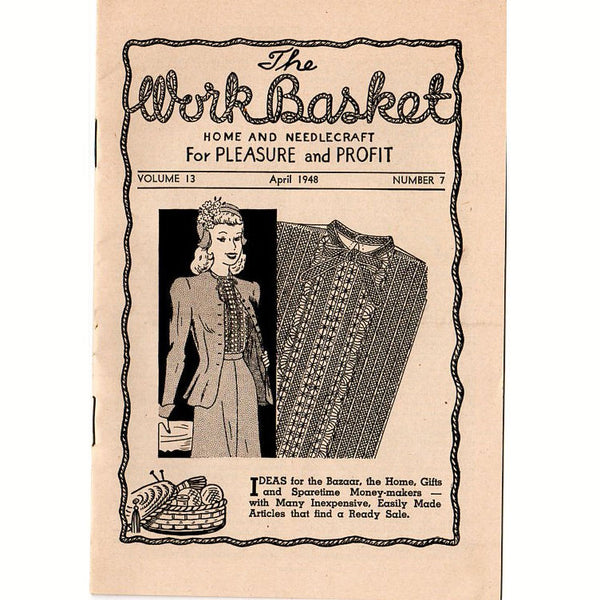 Vintage WorkBasket Magazine April 1948 Volume 13 No 7 Crocheted Picot Cluster Daisy - Avid Vintage
