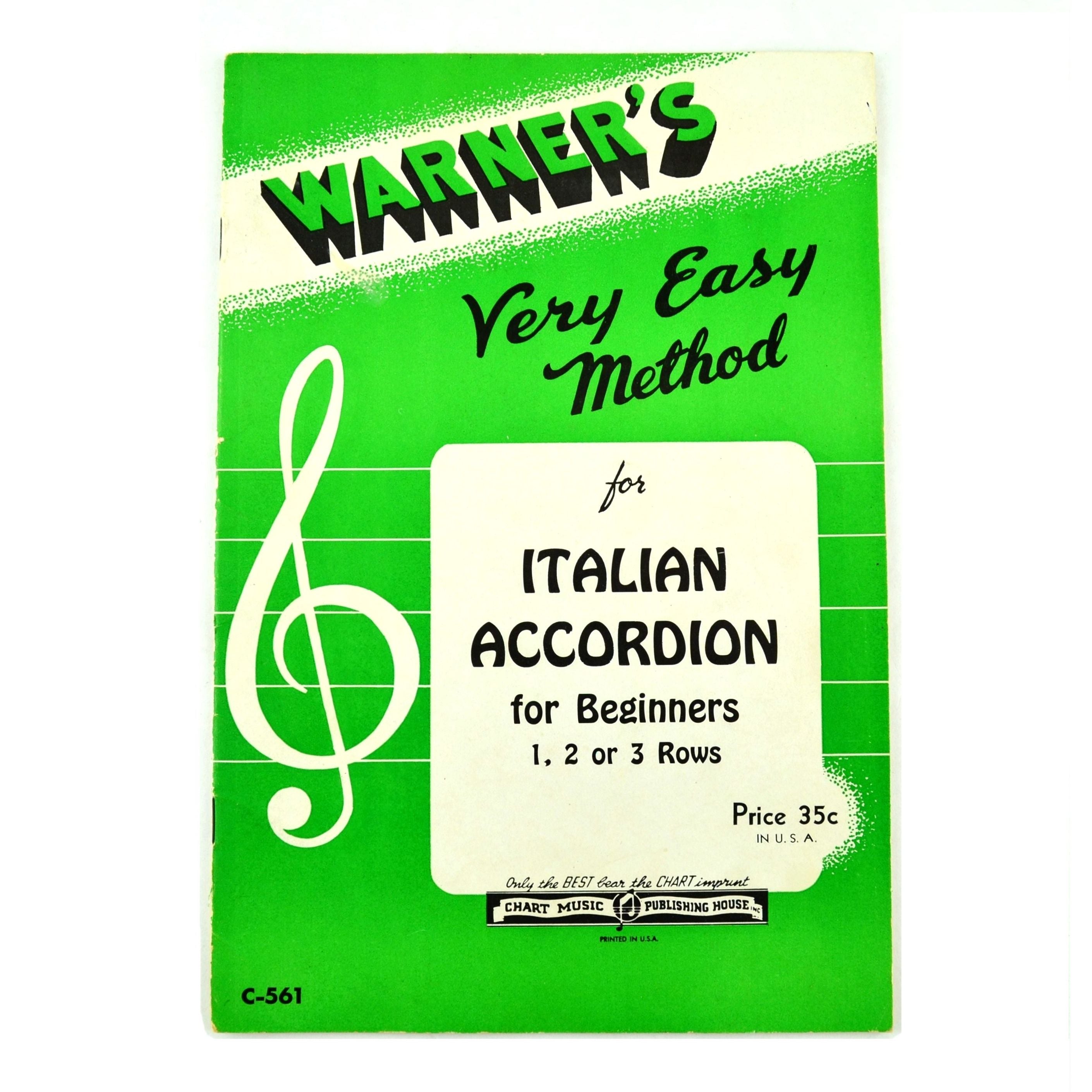 Warner's Italian Accordion 1923 Instruction Book Easy Method for Beginners - Avid Vintage