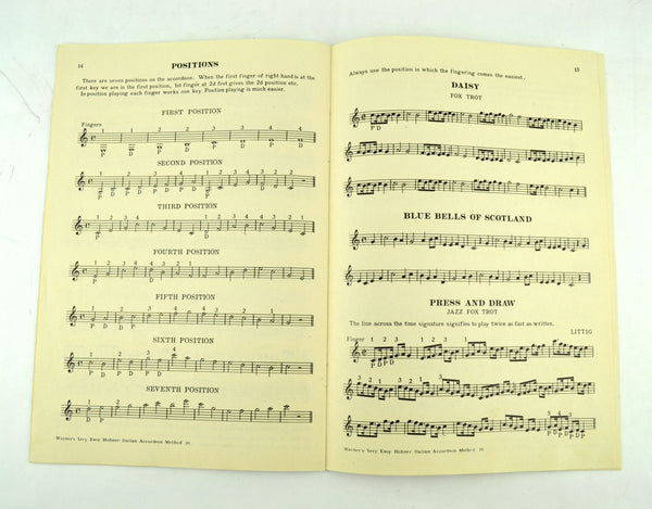 Warner's Italian Accordion 1923 Instruction Book Easy Method for Beginners - Avid Vintage