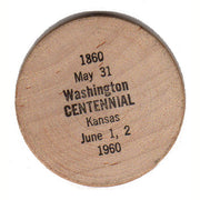 Vintage Washington Kansas Wooden Nickel 1960 Centennial  Souvenir Coin - Avid Vintage