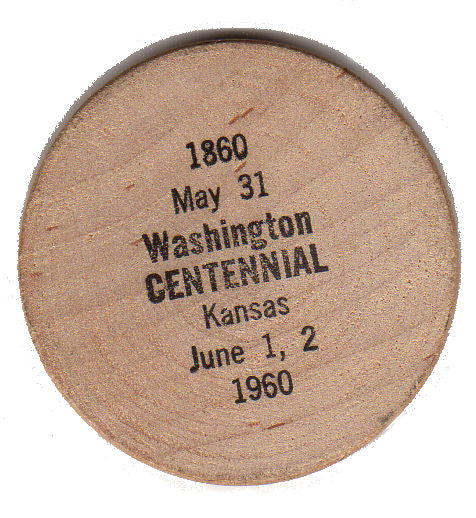 Vintage Washington Kansas Wooden Nickel 1960 Centennial  Souvenir Coin - Avid Vintage