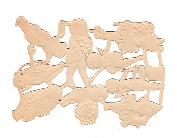 Vintage Wedding Die Cut Scrap Sheet Bride Groom Cherub Children Ephemera - Avid Vintage