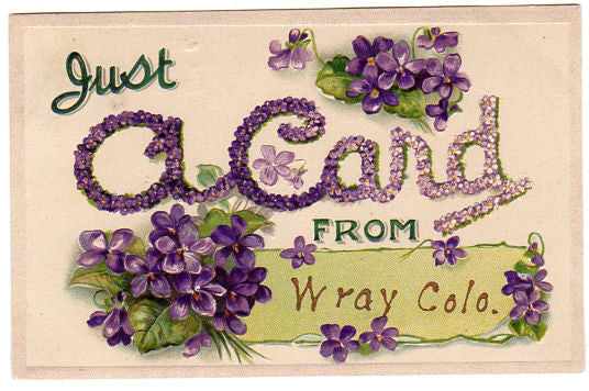Vintage Wray Colorado Postcard Just a Card From Wray 1910s Greeting PC - Avid Vintage