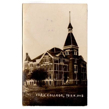 York Nebraska College Vintage 1910s Real Photo Postcard Huffman Photographer - Avid Vintage