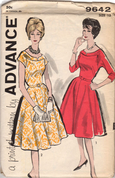 Vintage 1960s Advance Dress Pattern 9642 Sz 12 Bust 32 - Avid Vintage