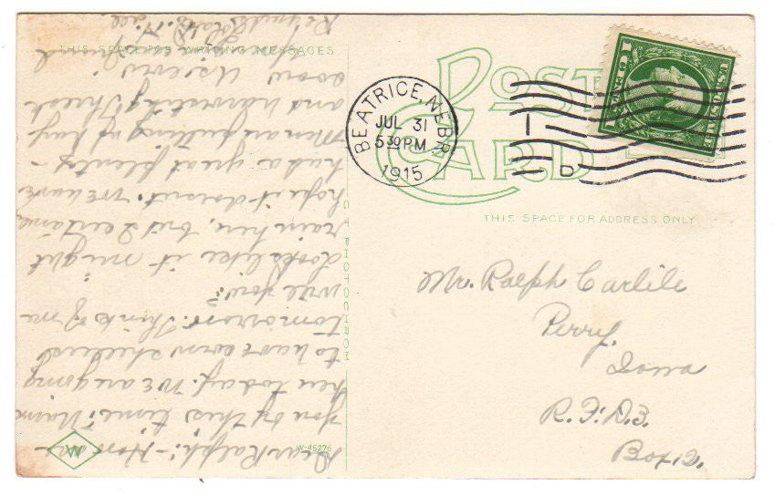 Vintage 1910s Beatrice Nebraska Postcard Court Street West Town View 1915 Postmark - Avid Vintage