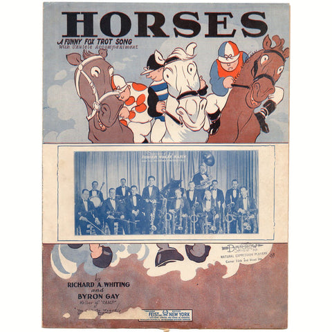 Vintage 1920s Sheet Music Horses A Funny Fox Trot Song Collectible Artwork - Avid Vintage