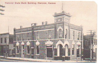 Vintage 1900s Hanover Kansas Town View Postcard State Bank Building Unused - Avid Vintage