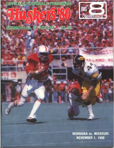 Vintage Nebraska College Football Program Huskers vs. Missouri November 1 1980 - Avid Vintage