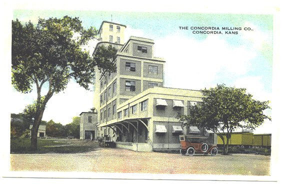 Concordia Milling Company Vintage 1910s Kansas Town View Postcard - Avid Vintage