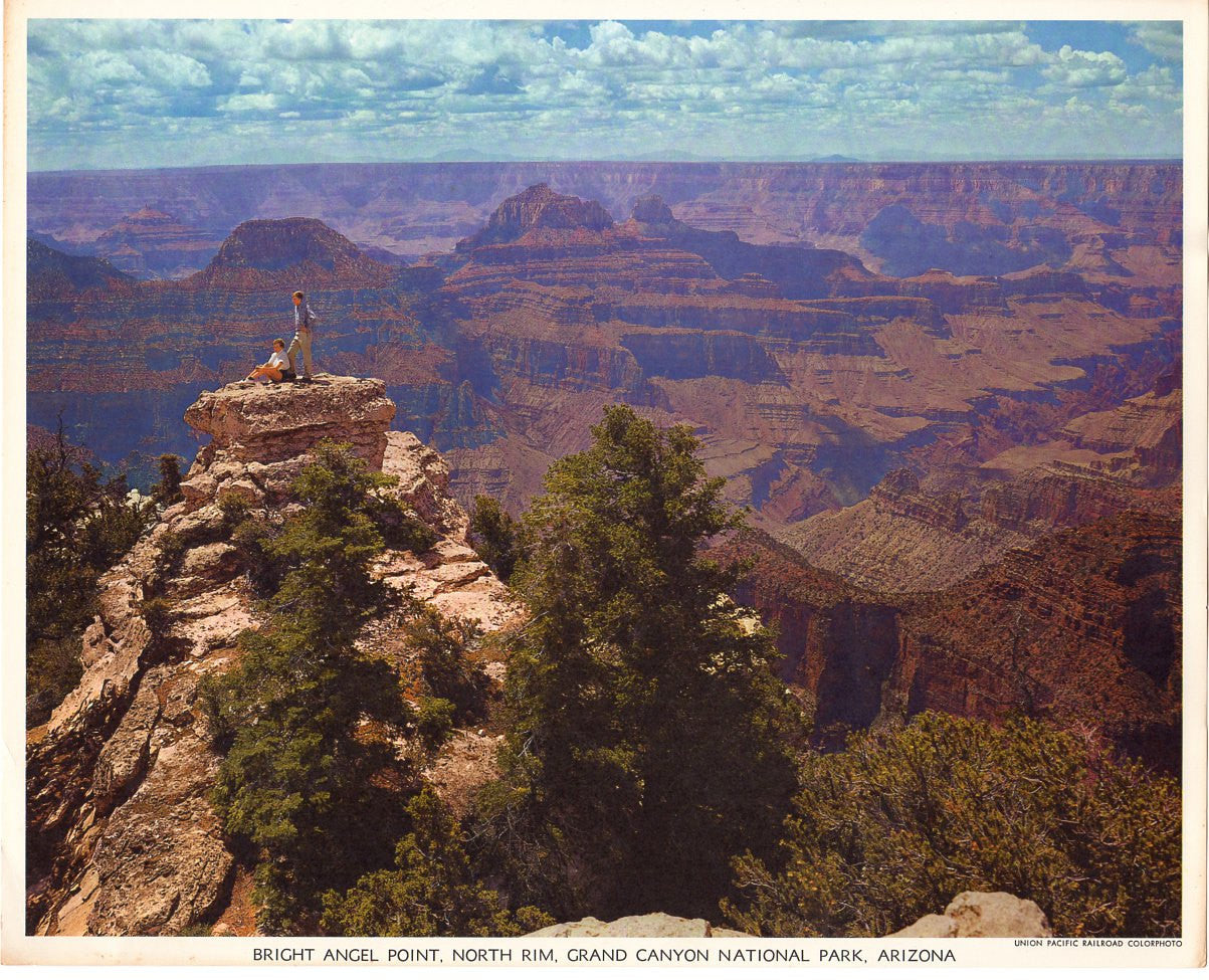 Vintage 1950's Grand Canyon Arizona Union Pacific Railroad Colorphoto Print - Avid Vintage