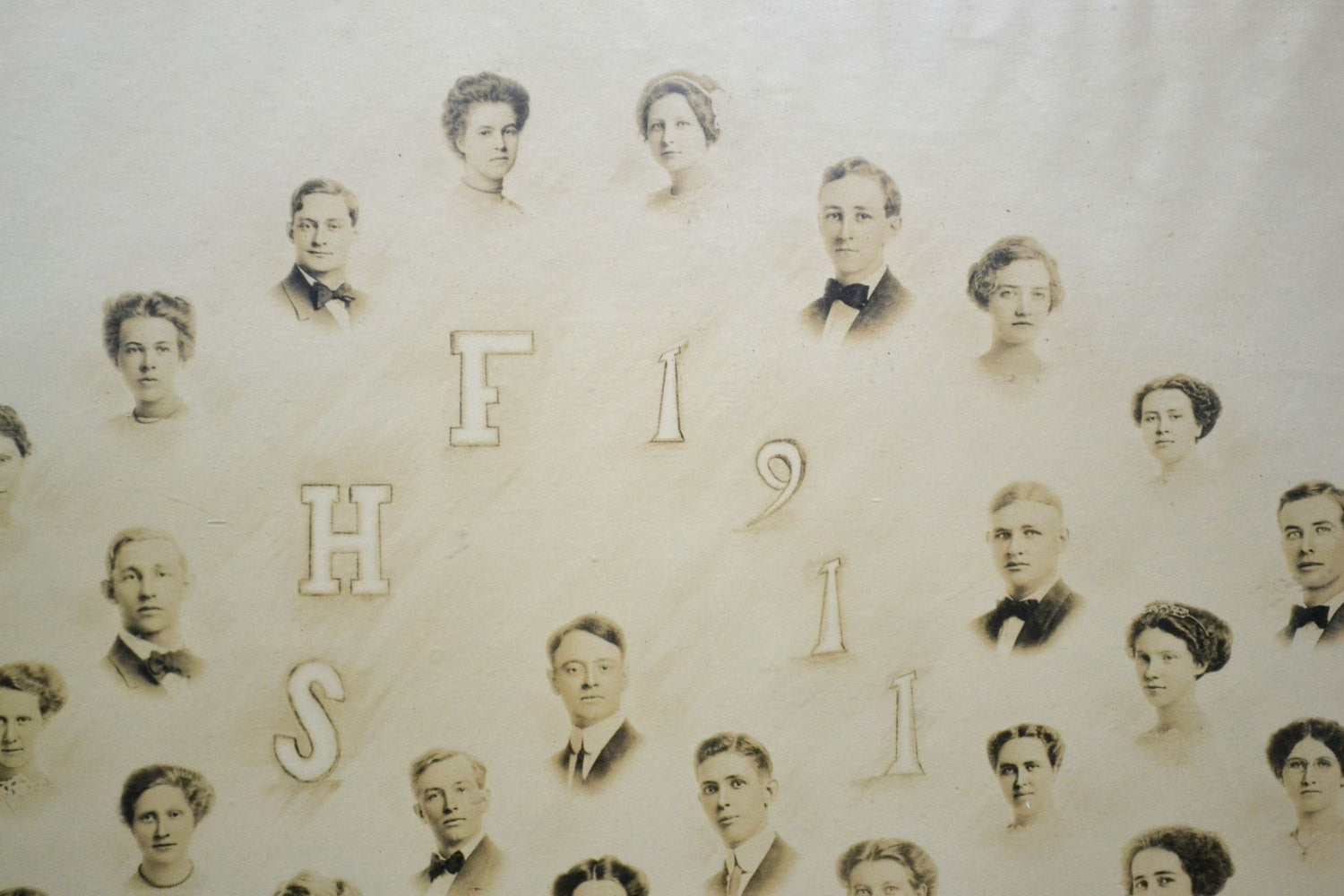 Antique Framed Photo Class of 1911 Fairbury Nebraska High School, Genealogy, History - Avid Vintage