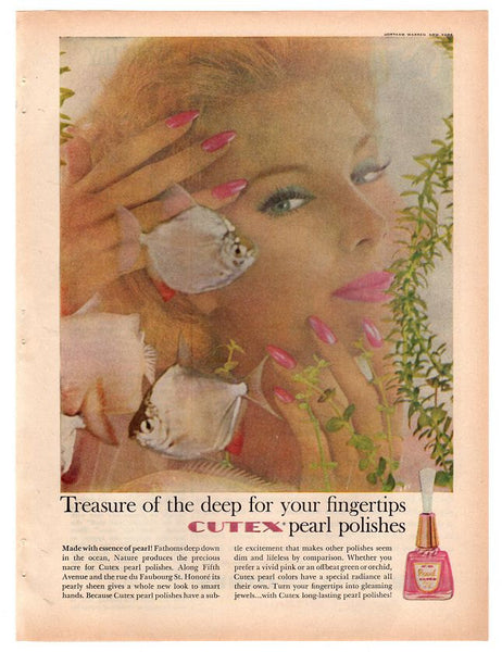 Vintage 1960 Cutex Nail Polish Magazine Print Ad 1960s Beauty Advertisement - Avid Vintage