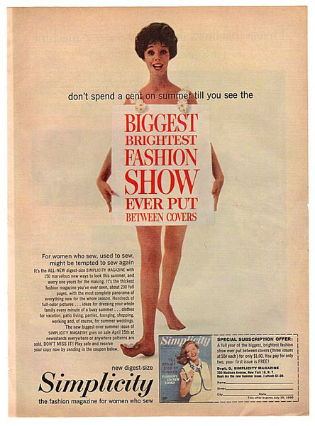 Vintage 1960 Singer Sewing Machine Magazine Print Ad Andrea Wise White Plains NY - Avid Vintage