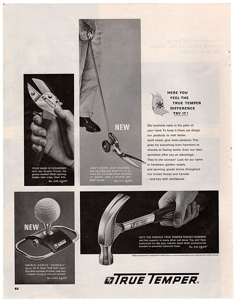 Vintage True Temper Tool Magazine Advertisement 1963 Garden Tool Print Ad - Avid Vintage