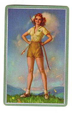 Vintage 1940s Pin Up Girl Playing Cards Lot of 3 Bow and Arrow - Avid Vintage