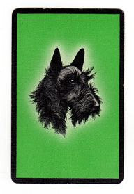 Vintage 1950s Black Scotty Dog Playing Cards Lot of 3 Green Background - Avid Vintage
