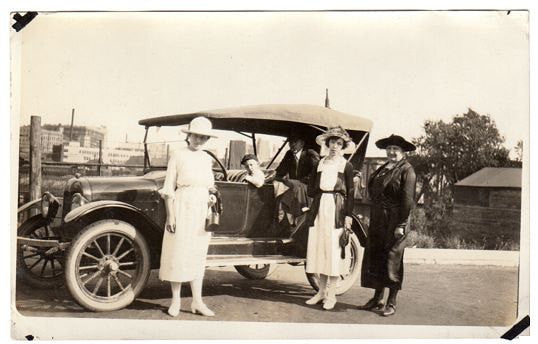 Vintage 1920s Real Photo AZO Postcard Antique Car Women in Hats - Avid Vintage