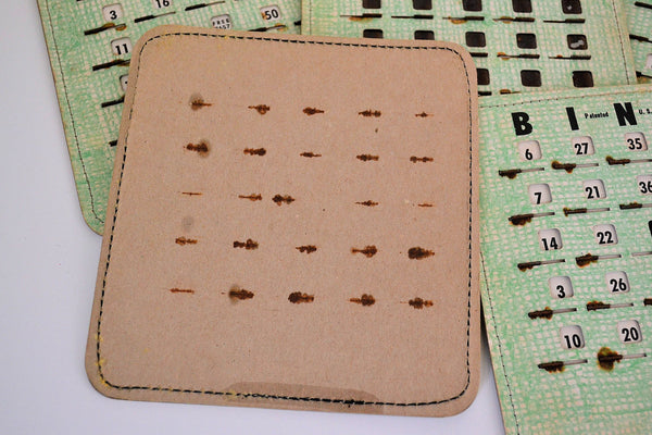 Vintage 1950s Bingo King Cards Shutter Slide Windows Game Boards Green Lot of 5 - Avid Vintage