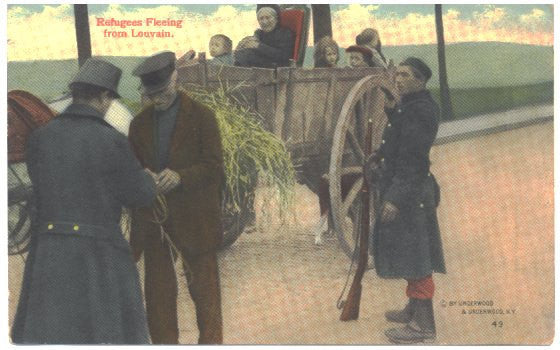 Vintage WW1 Underwood Military Postcard W.C.A. Series 145 Number 49 Refugees Fleeing From Louvain - Avid Vintage