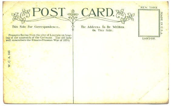 Vintage WW1 Underwood Military Postcard W.C.A. Series 145 Number 49 Refugees Fleeing From Louvain - Avid Vintage