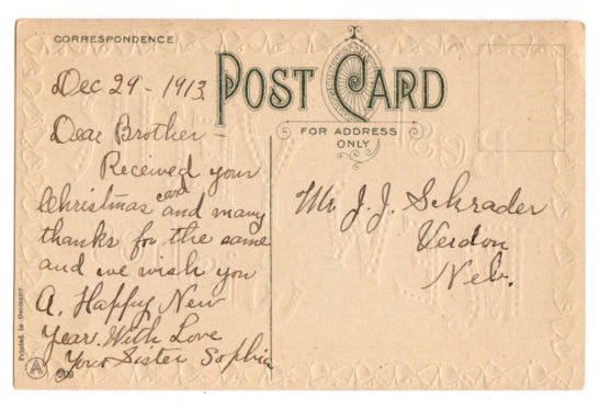 Vintage 1910's New Years Holiday Postcard Greetings Best Wishes Gold Bells Floral Germany - Avid Vintage