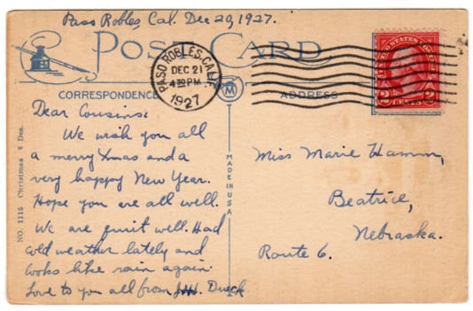 Vintage 1920s Art Deco Christmas Postcard Lit Candles Ornaments Holiday Greeting - Avid Vintage