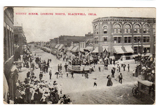 Blackwell Oklahoma Antique 1900s Postcard Downtown Buildings Street Scene - Avid Vintage