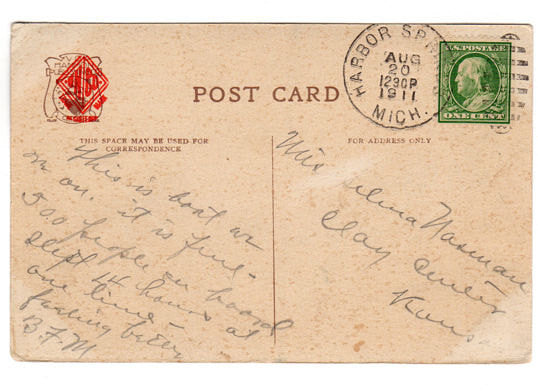 Steamship North Land Vintage 1910s Ocean Liner Postcard Harbor Springs Michigan - Avid Vintage