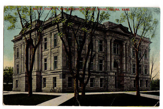 Vintage 1910s Salina Kansas Town View Postcard Court House - Avid Vintage