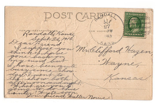 Vintage 1910s Red Poppy Postcard Best Success Embossed Winter Scene - Avid Vintage