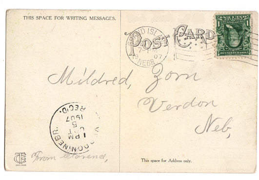 Vintage Grand Island Nebraska 1910's Postcard Soldiers and Sailors Home Verdon Nebraska Postmark - Avid Vintage