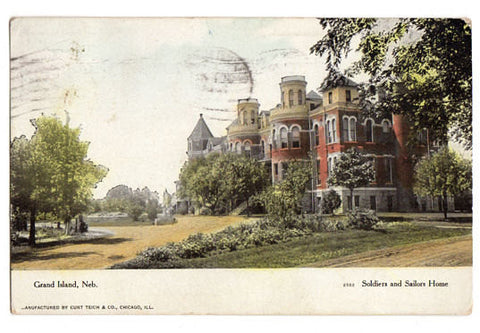 Vintage Grand Island Nebraska 1910's Postcard Soldiers and Sailors Home Verdon Nebraska Postmark - Avid Vintage