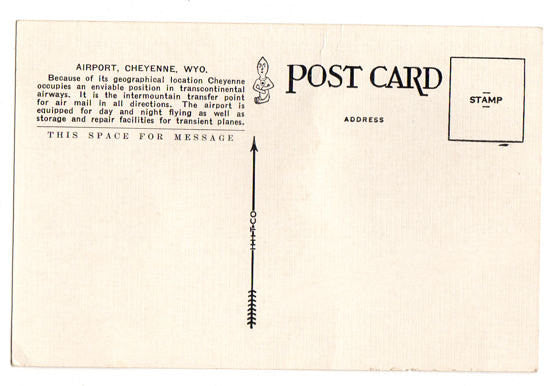 Vintage Linen Postcard Cheyenne Wyoming Transcontinental Airport 1940s Travel Unused - Avid Vintage
