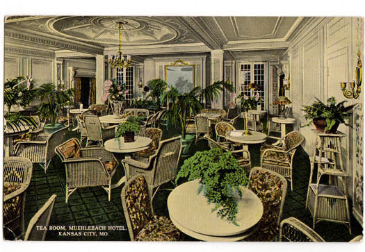 Vintage 1910s Muehlebach Hotel Interior Postcard Hall Brothers Kansas City Missouri - Avid Vintage