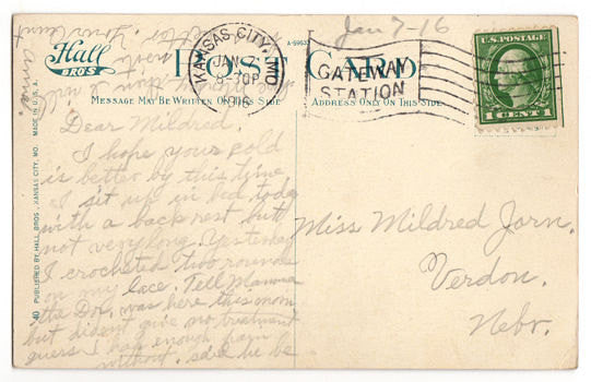 Vintage 1910s Muehlebach Hotel Interior Postcard Hall Brothers Kansas City Missouri - Avid Vintage