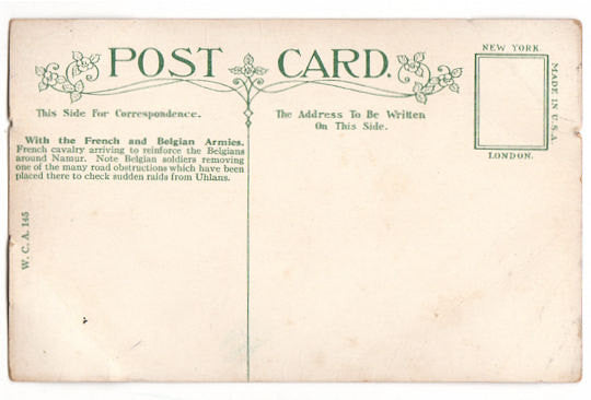 Vintage 1910s World War 1 Military Postcard French and Belgian Armies  W.C.A. Series 145 Number 18 - Avid Vintage