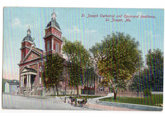 Vintage 1910s St. Joseph Missouri Postcard Cathedral and Episcopal Residence - Avid Vintage
